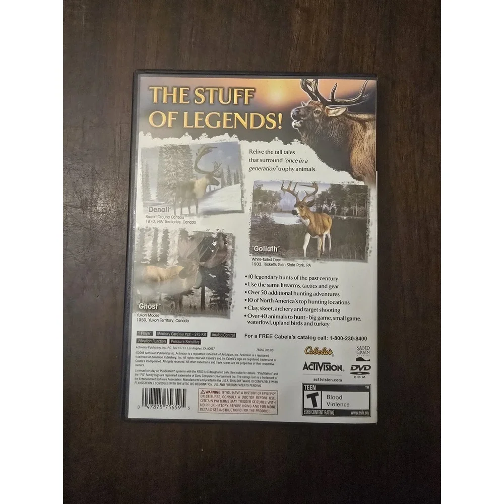Cabela's Legendary Adventures (Sony PlayStation 2, 2008) Complete